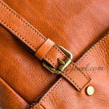  details of Genuine Leather Flap Satchel With Buckle Straps Womens - Annie Jewel