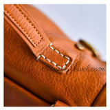 details of Retro Leather Messenger Bag Women Top Handle Leather Satchel Bag - Annie Jewel