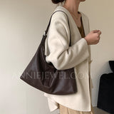 brown Leather Slouchy Hobo Bag Genuine Leather Hobo Shoulder Bags Womens