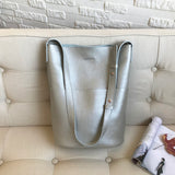 silver Leather Hobo Bucket Bag Women's Leather Hobo Bags Soft Leather Hobo Purse 