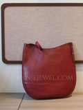 Minimalist Hobo Bag Women's Leather Hobo Bags red Genuine Leather Hobo shoulder bag