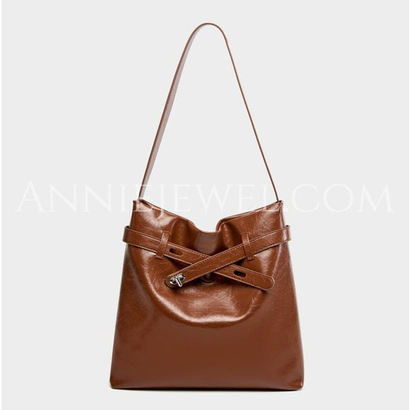 Waxed Leather Hobo Bag Brown Leather Hobo Purse Ladies Leather Hobo Bag