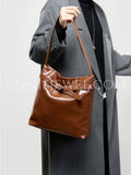 Waxed Leather Hobo Bag Brown Leather Hobo Purse Ladies Leather Hobo Bag 