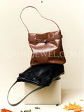 Waxed Leather Hobo Bag Brown Leather Hobo Purse Ladies Leather Hobo Bag 