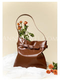 Waxed Leather Hobo Bag Brown Leather Hobo Purse Ladies Leather Hobo Bag 