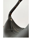 Grey Leather Hobo Shoulder Bag Best Leather Hobo Bags Cowhide Hobo Purse Womens - Annie Jewel