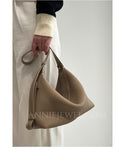 Grey Leather Hobo Shoulder Bag Best Leather Hobo Bags Cowhide Hobo Purse Womens - Annie Jewel