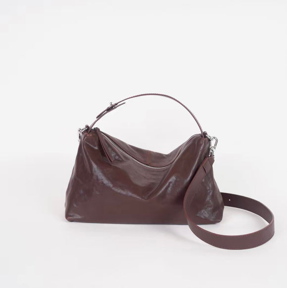 Small Hobo Leather Bag Brown Leather Hobo Shoulder Bag Small Leather Hobo Purse Womens - Annie Jewel