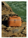 brown Leather Makeup Bag With Compartments brown Leather Cosmetic Bag For Women - Annie Jewel