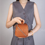 brown Leather Makeup Bag With Compartments brown Leather Cosmetic Bag For Women - Annie Jewel