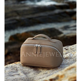 grey Leather Makeup Cosmetic&Toiltery Bags Purse Pouch For Womens - Annie Jewel