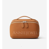 brown Genuine Leather Makeup Cosmetic&Toiltery Bags Purse Pouch For Womens - Annie Jewel