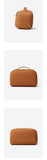brown Leather Makeup Bag With Compartments brown Leather Cosmetic Bag For Women - Annie Jewel