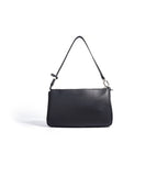 Women's black Leather Shoulder Bag Medium Leather Shoulder Bag With Zipper 