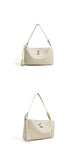 Women's beige Leather Shoulder Bag Medium Leather Shoulder Bag With Zipper 