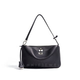 Small Black Leather Shoulder Bag Genuine Leather Over The Shoulder Bag Womens