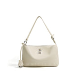 Women's beige Leather Shoulder Bag Medium Leather Shoulder Bag With Zipper 