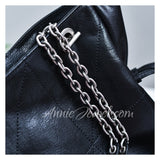 details of Genuine Leather Quilted Tote Bag Chain Strap Leather Tote Bag With Pouch Set Womens - Annie Jewel
