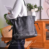 Real Leather Quilted Shoulder Bag With Chain Handle Quilted Leather Handbag Chain Strap Womens - Annie Jewel