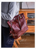 burgundy Genuine Leather Quilted Tote Bag Chain Strap Leather Tote Bag With Pouch Set Womens - Annie Jewel