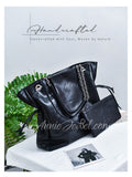 Real Leather Quilted Shoulder Bag With Chain Handle Quilted Leather Handbag Chain Strap Womens - Annie Jewel