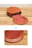 Genuine Leather Round Bag Round Leather Crossbody Bag 