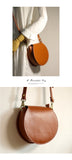 Genuine Leather Round Bag Round Leather Crossbody Bag 