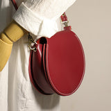 Round Leather Crossbody Bag 