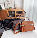 brown Satchel Handbag Genuine Leather Satchel Bag Crossbody Satchel Bag Womens 