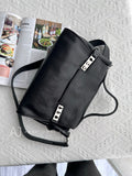 Black Satchel Handbag Genuine Leather Satchel Bag Crossbody Satchel Bag Womens 