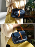 Women's Genuine Leather Satchel Crossbody Bag Blue Satchel Bag