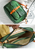 Women's Genuine Leather Satchel Crossbody Bag green Satchel purse