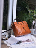 Brown Leather Satchel Handbag tan leather tote handbag womens