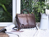 Brown Leather Satchel Handbag the leather small tote bag womens