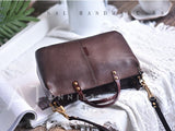 Brown Leather Satchel Handbag Ladies Satchel Handbags