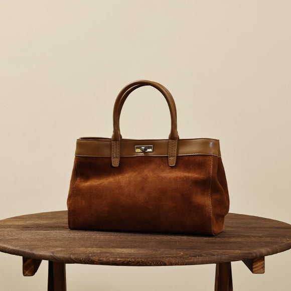 Genuine Leather Suede Tote Suede Leather Tote Bag Suede Leather Handbags Womens - Annie Jewel