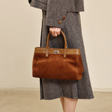 Genuine Leather Suede Tote Suede Leather Tote Bag Suede Leather Handbags Womens - Annie Jewel