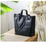 Genuine Leather black Solid Medium Tote For Women