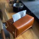 Genuine Leather Tissue Box Holder High Quality Cowhide Leather Tissue Box Holder