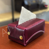 Genuine Leather Tissue Box Holder High Quality Cowhide Leather Tissue Box Holder