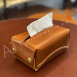 Genuine Leather Tissue Box Holder High Quality Cowhide Leather Tissue Box Holder