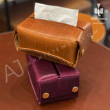 Genuine Leather Tissue Box Holder High Quality Cowhide Leather Tissue Box Holder