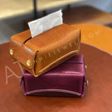 Genuine Leather Tissue Box Holder High Quality Cowhide Leather Tissue Box Holder