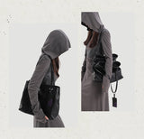 Black Leather Tote Bag Genuine Leather Tote Bag With Zipper For Womens