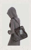 Black Leather Tote Bag Genuine Leather Tote Bag With Zipper For Womens