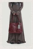 burgundy Leather Tote Bag Minimalist Leather Tote Real Leather Tote Bag Womens