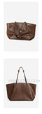 Womens brown Leather Tote Bag With Zipper Soft brown Leather Purse