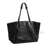 Womens Black Leather Tote Bag With Zipper Soft Black Leather Purse