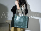 Genuine Leather Tote Bags For Women Structured Leather Tote 