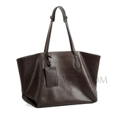 Womens brown Leather Tote Bag With Zipper Soft brown Leather Purse
